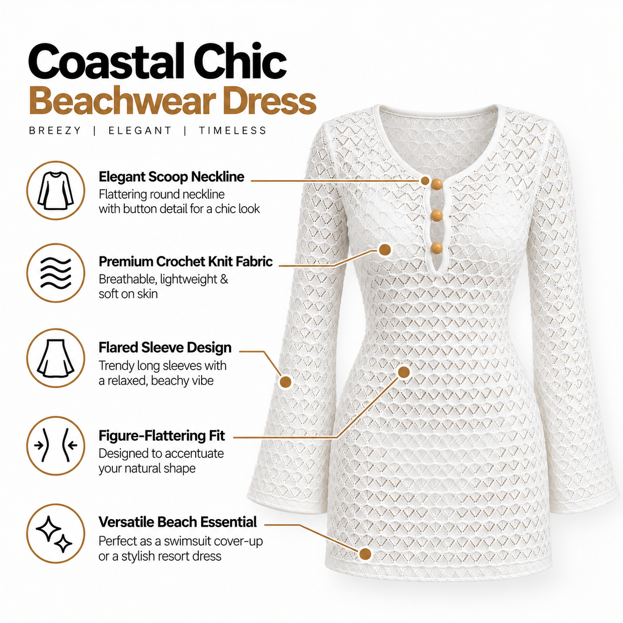 Tulum Bikini Set With Crochet Coverup Dress Set