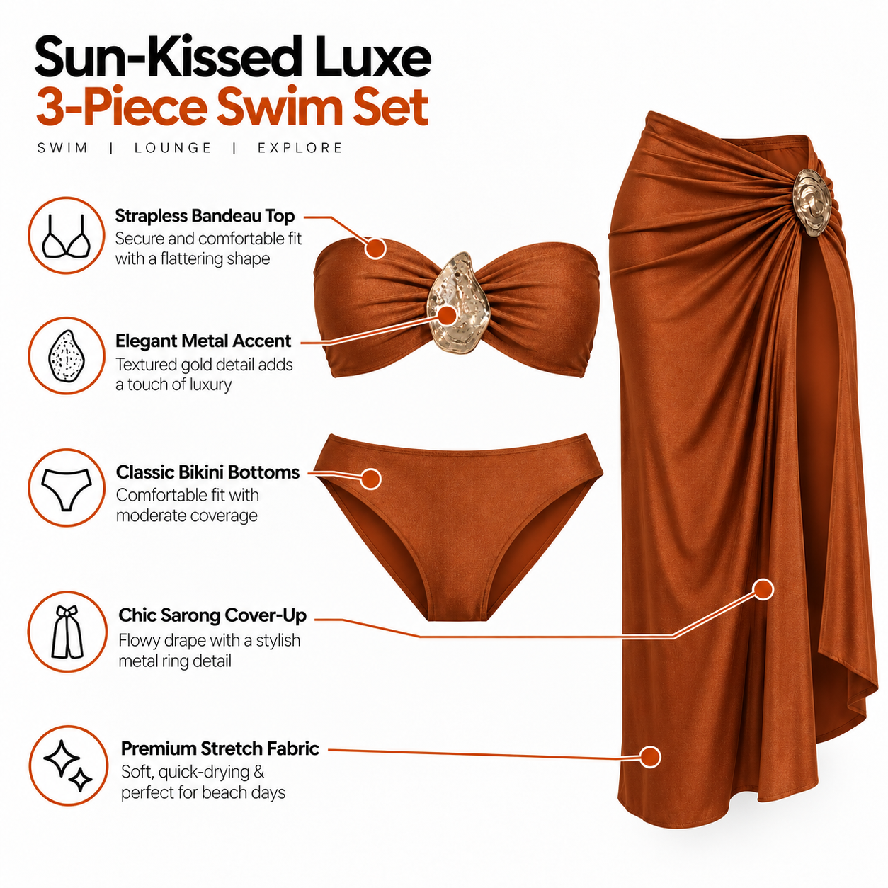 Molten Russet Monolith Beach Wear