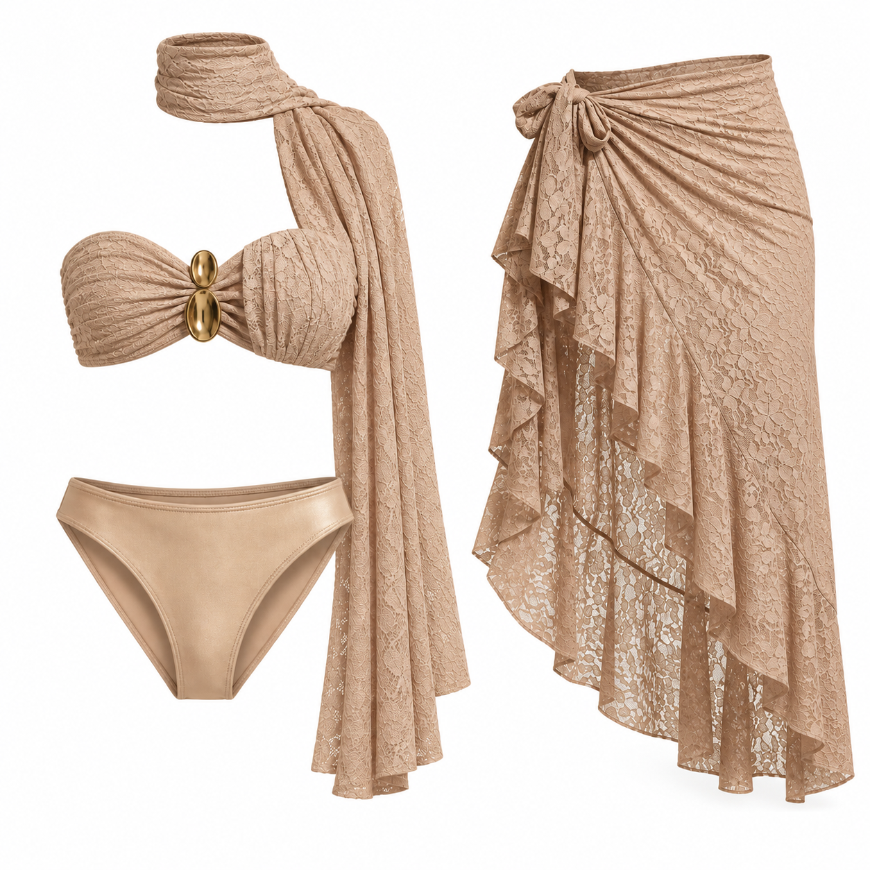 Ethereal Glided Drape Luxe -3Pc Set