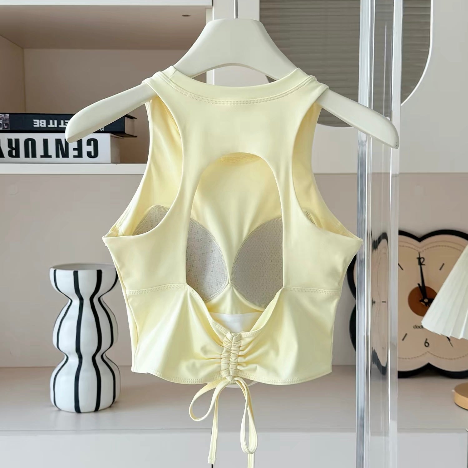 Zyra Back Cutout With Drawstring Built-In Bra Top