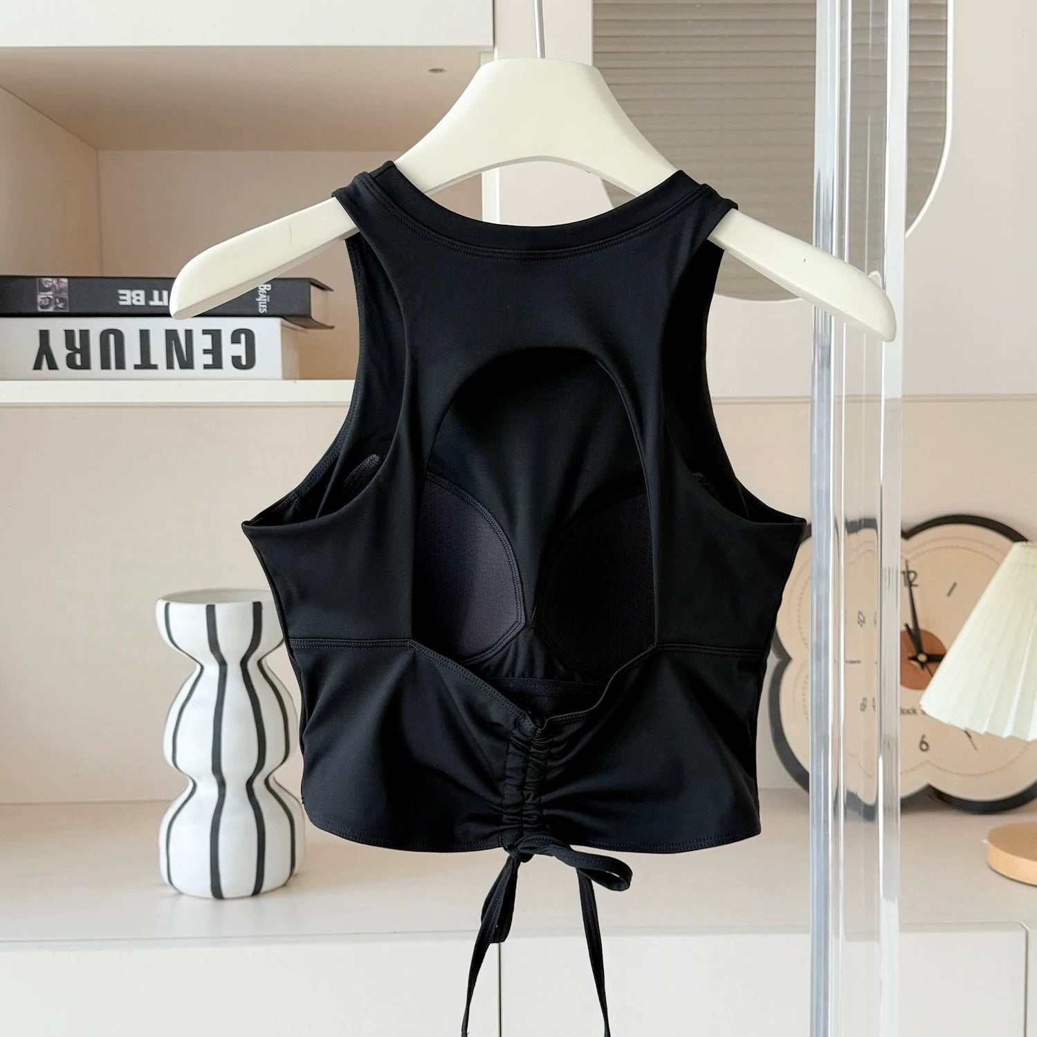 Zyra Back Cutout With Drawstring Built-In Bra Top