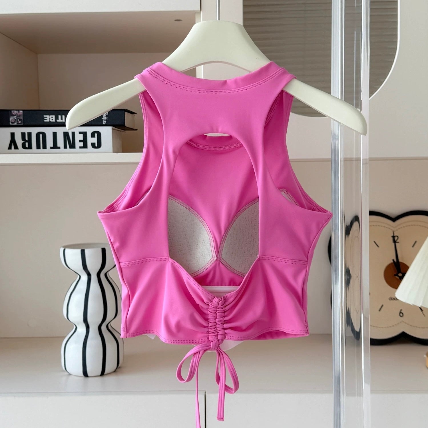Zyra Back Cutout With Drawstring Built-In Bra Top