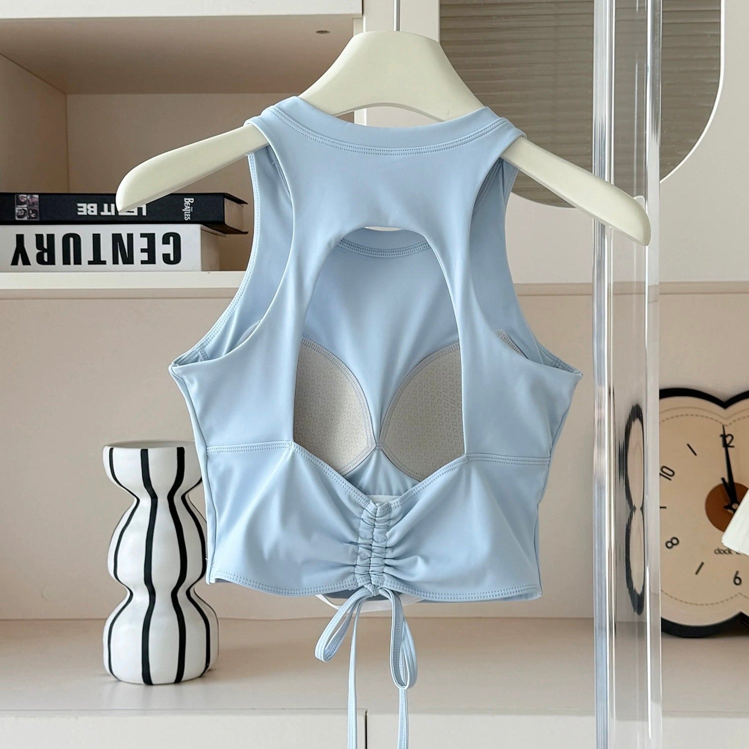 Zyra Back Cutout With Drawstring Built-In Bra Top