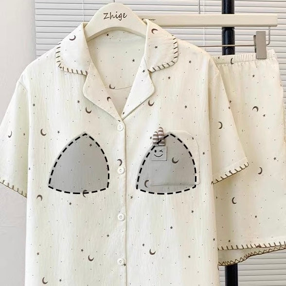 Moondot Padded Nightsuit-3pcs Set