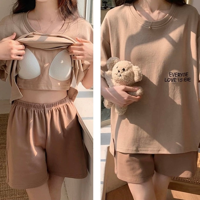 Bare Blush Comfy Padded Nightsuit Set