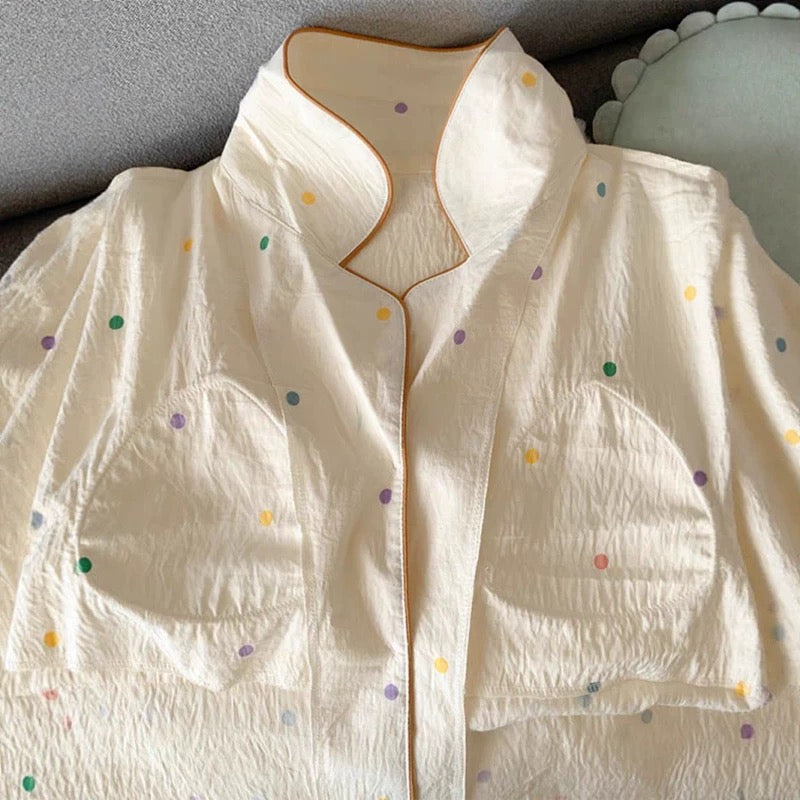 Polka Bear Padded Nightsuit - 3pc Set