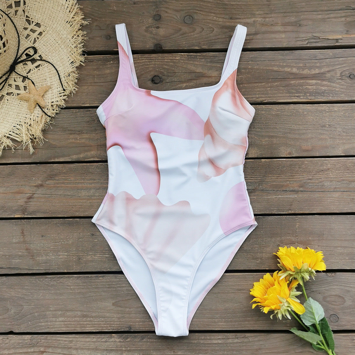 Seashell Printed Monokini With Sarong Set