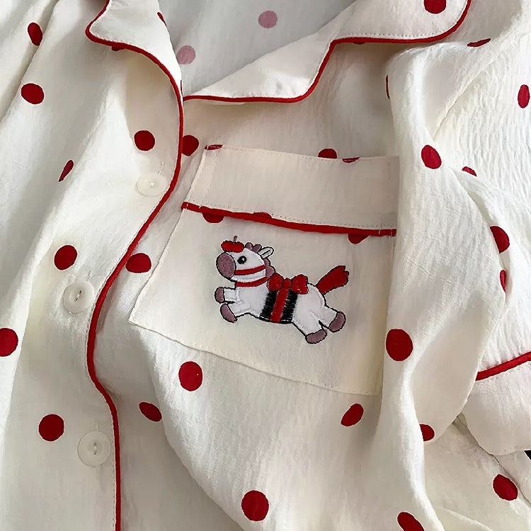 Cherry Unicorn Padded Nightsuit -3pcs Set