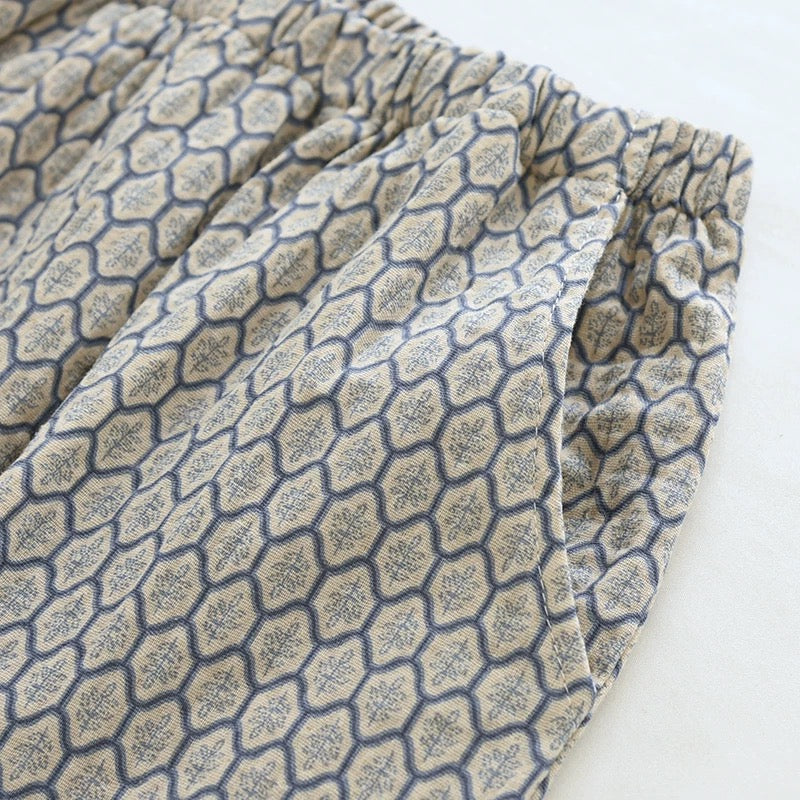 Honeycomb Luxe Padded Nightsuit Set- 3 pc Set