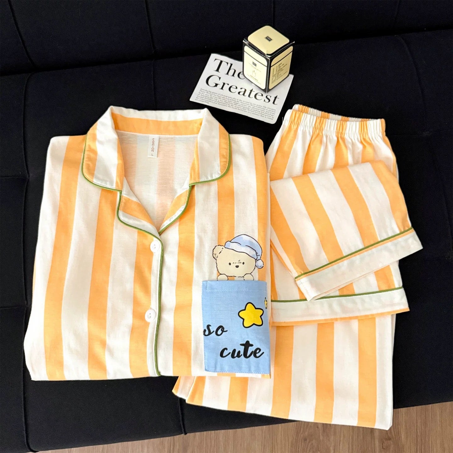 So Cute Striped Padded Nightsuit Set