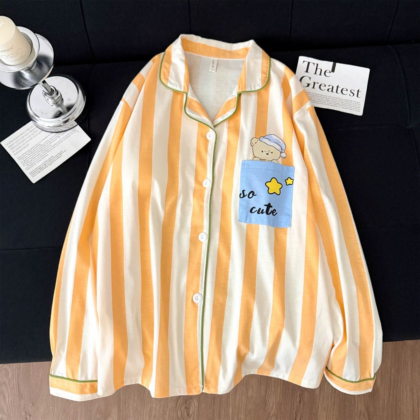So Cute Striped Padded Nightsuit Set