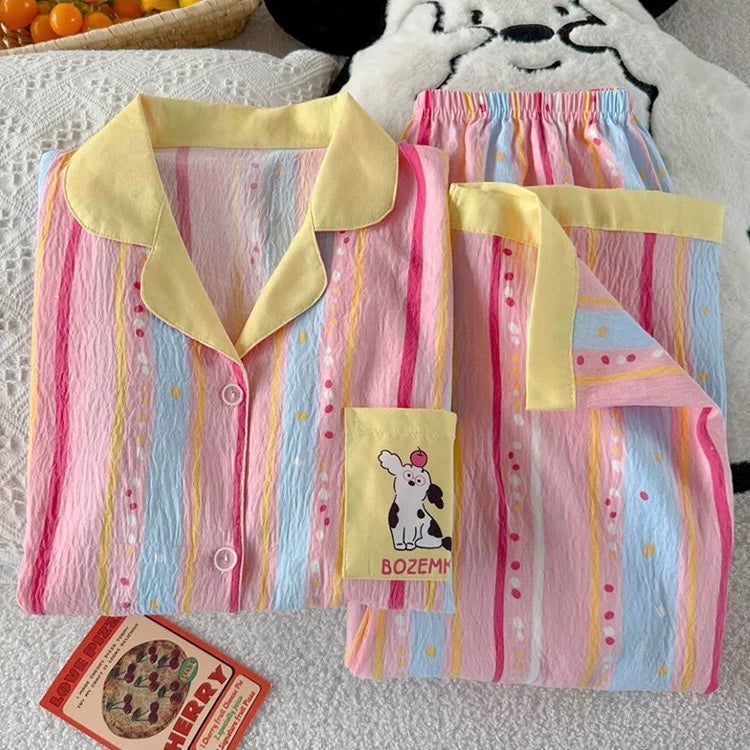 Sweetie-Pie Stripe Padded Nightsuit Set
