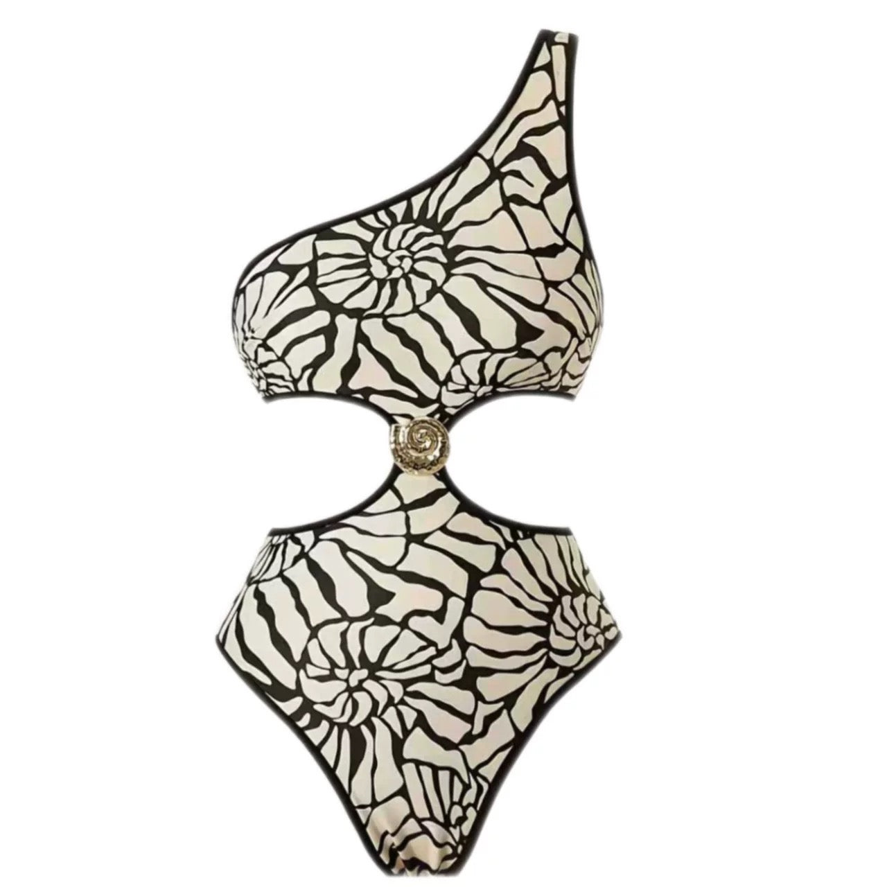 Zebra Shell Monokini With Skirt Set