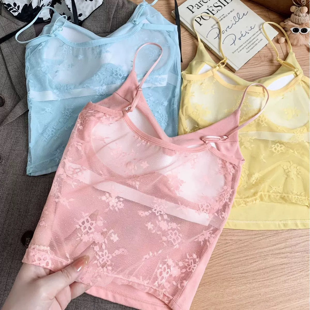 Secret Back Lace Built-in Bra Camisole