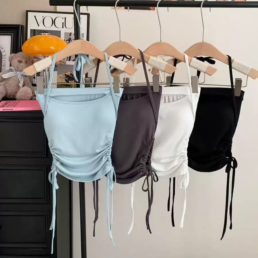 Cinch & Snatch Built-In Bra Halter Neck Top