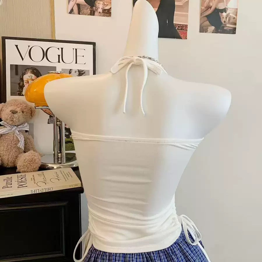 Cinch & Snatch Built-In Bra Halter Neck Top