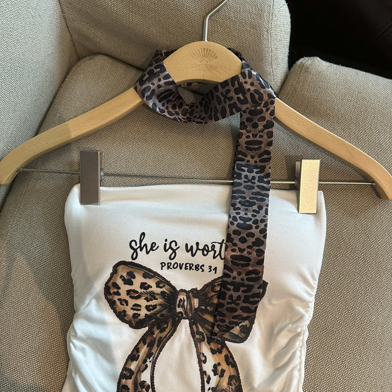 Worthy Built-In Bra Tube Top with Scarf