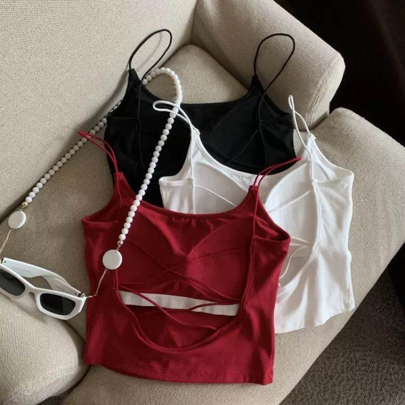 Cabana Back Criss-Cross Built-in Bra Camisole