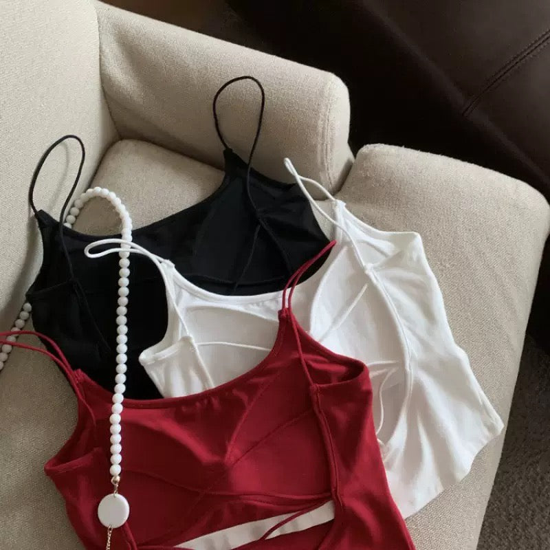 Cabana Back Criss-Cross Built-in Bra Camisole