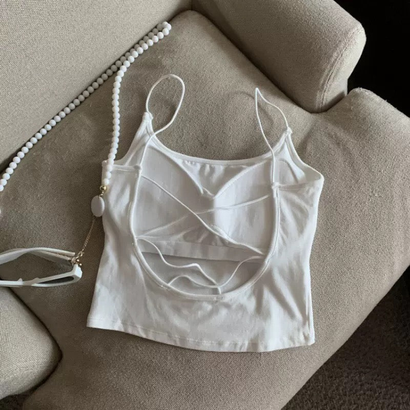 Cabana Back Criss-Cross Built-in Bra Camisole