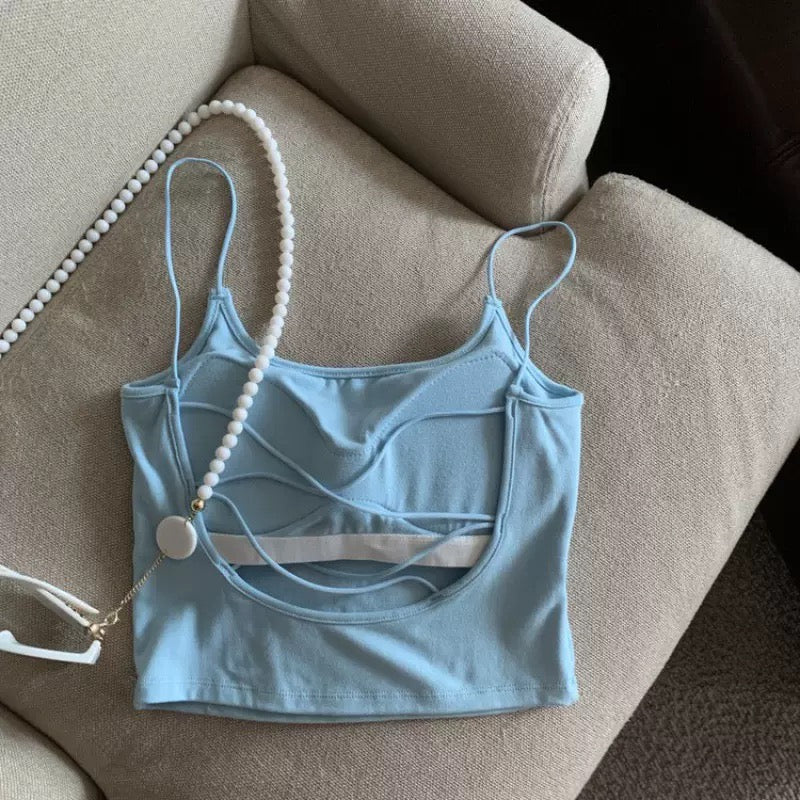 Cabana Back Criss-Cross Built-in Bra Camisole