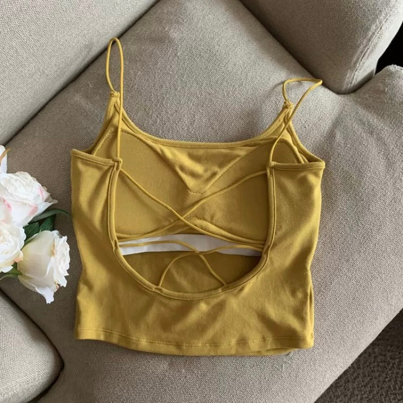 Cabana Back Criss-Cross Built-in Bra Camisole