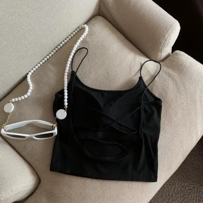 Cabana Back Criss-Cross Built-in Bra Camisole