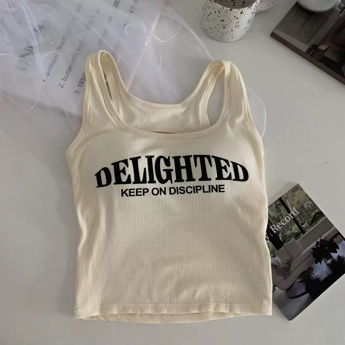 Discipline Delight Built-In Bra Tank Top