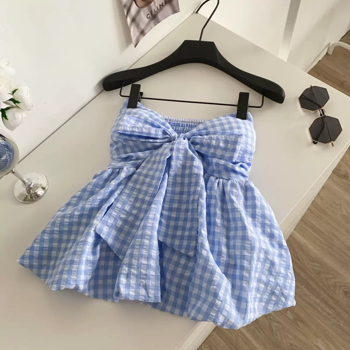 Picnic Knot Built-In Bra Tank Tube Top