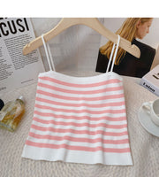 Rida Striped Camisole With Crinkled Shirt Set
