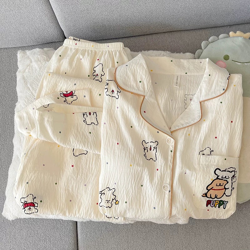 Whipped Cream Pup Padded Nightsuit Set