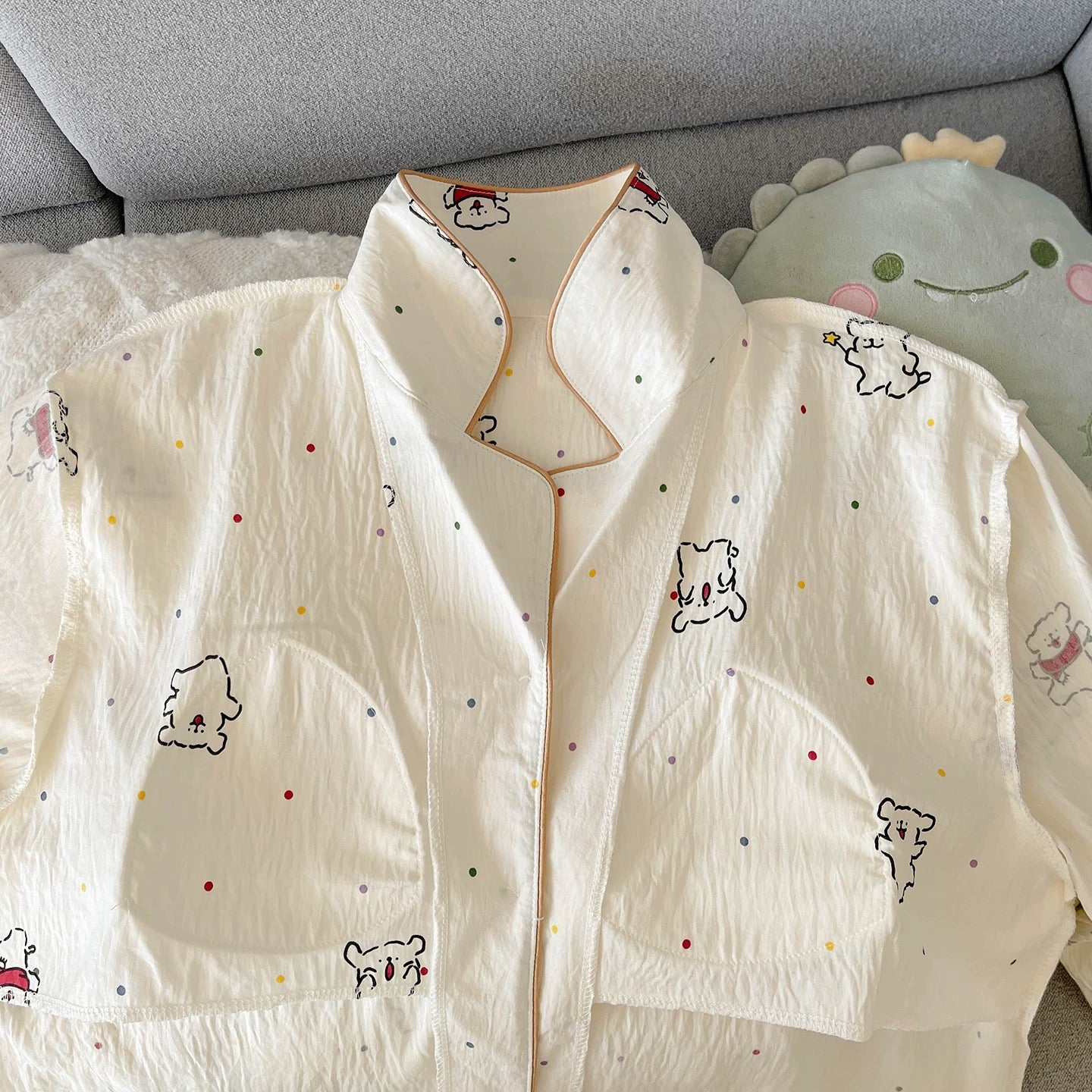 Whipped Cream Pup Padded Nightsuit Set