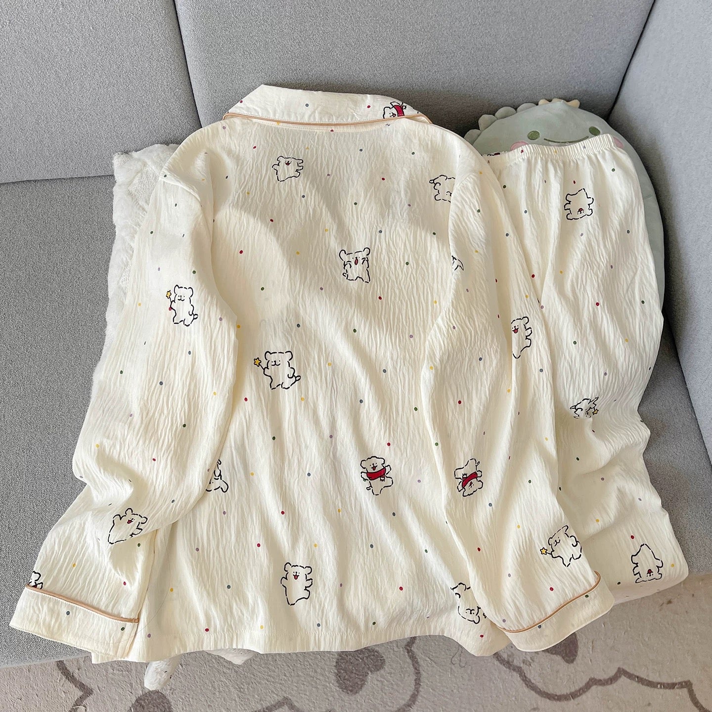 Whipped Cream Pup Padded Nightsuit Set