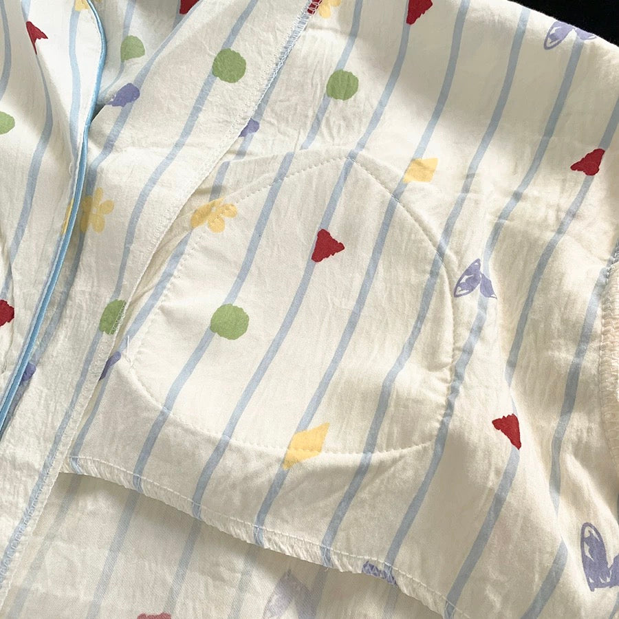 Meow Hearts Padded Nightsuit - 3pc Set