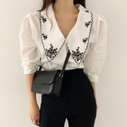 Chelsea Embroidered Collar Blouse