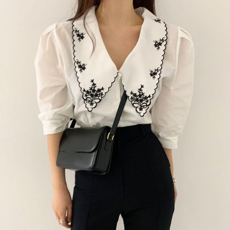 Chelsea Embroidered Collar Blouse