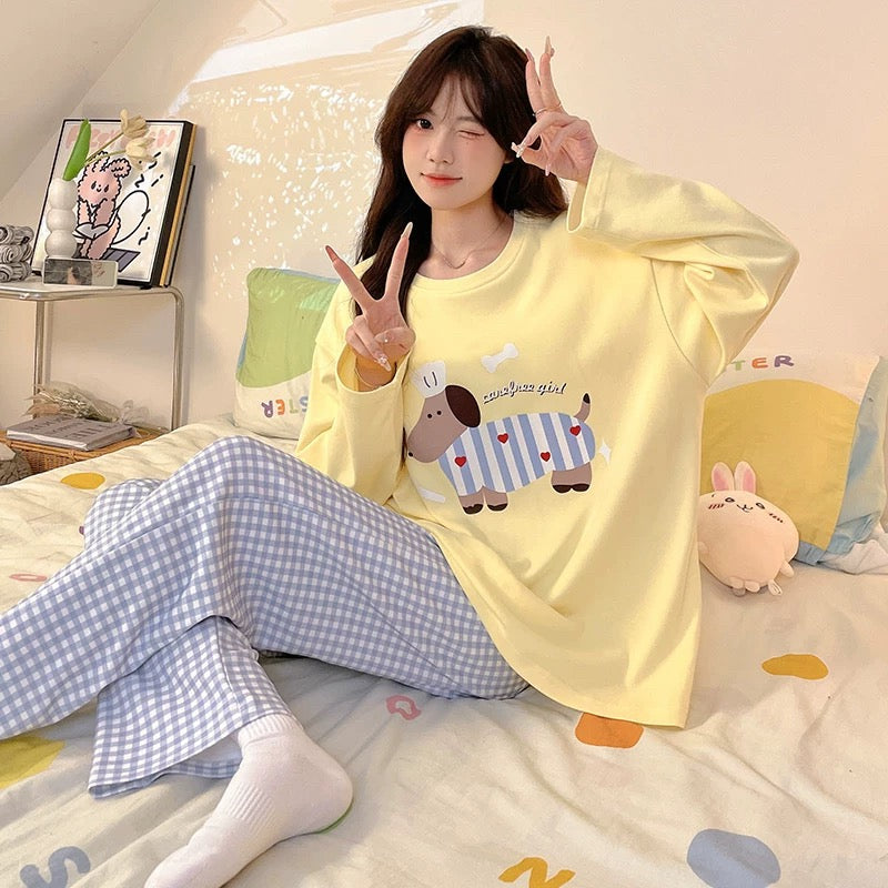 Buttercup Plaid Padded Nightsuit Set