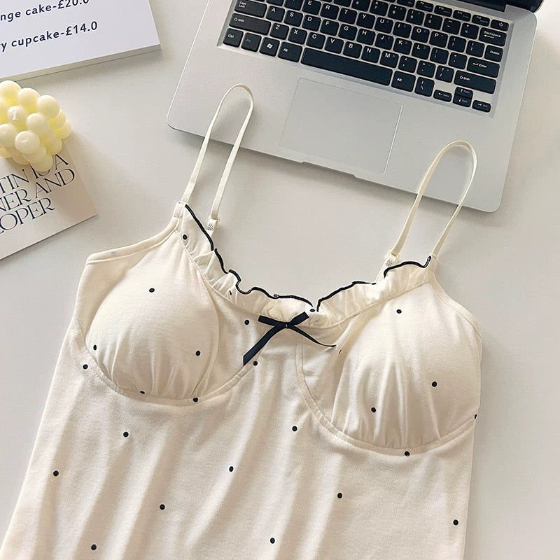 Parisian Bow Luxe Padded Nightsuit Set - 4pc Set