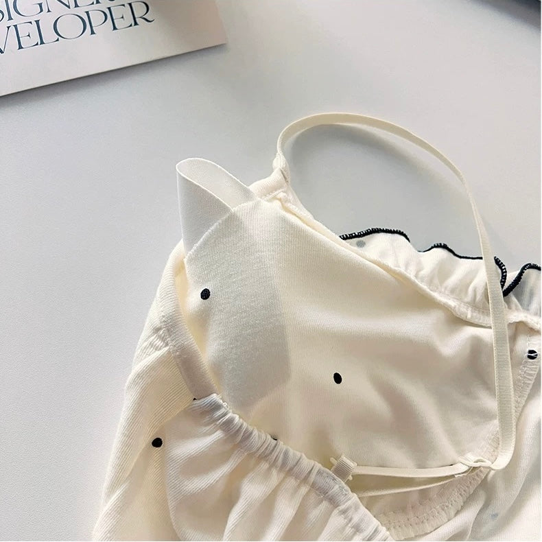 Parisian Bow Luxe Padded Nightsuit Set - 4pc Set