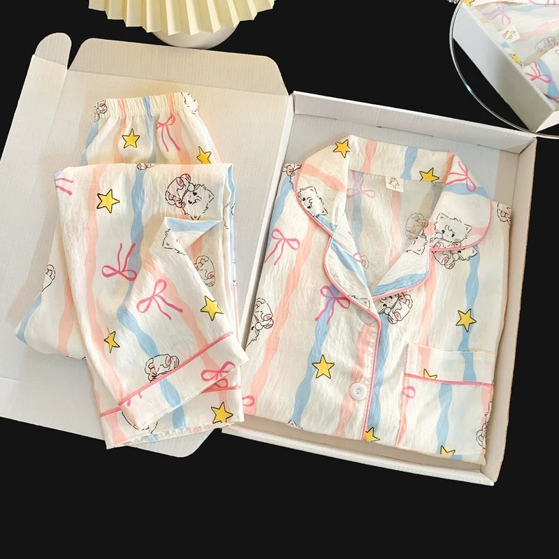 Stella Kitten Padded Nightsuit Set