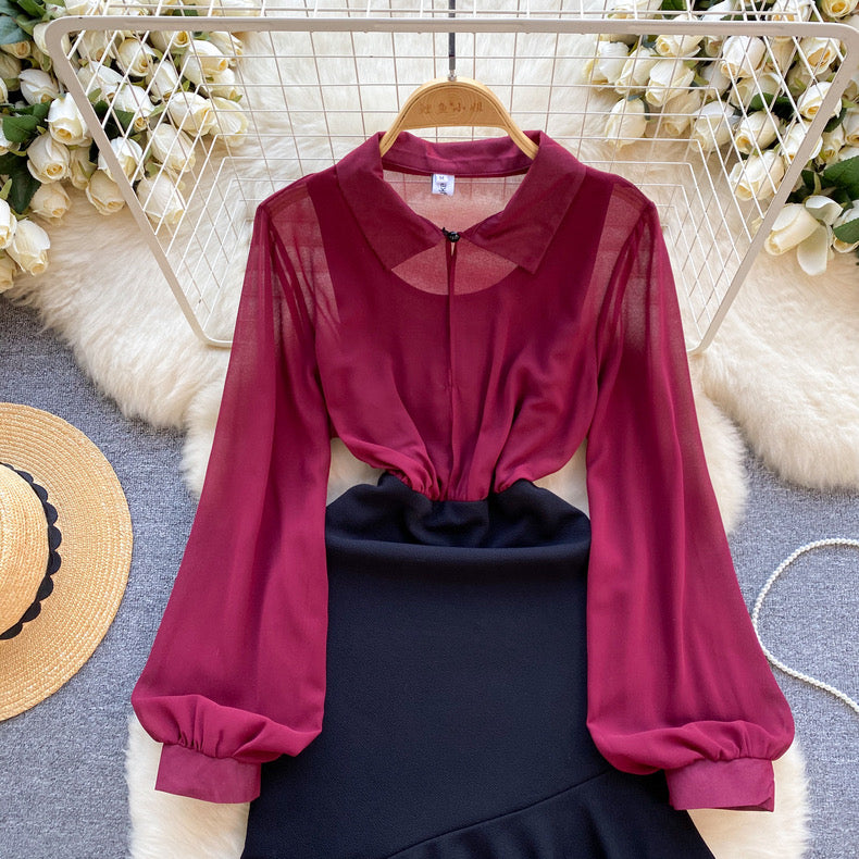 Modely Lantern Sleeves Dress