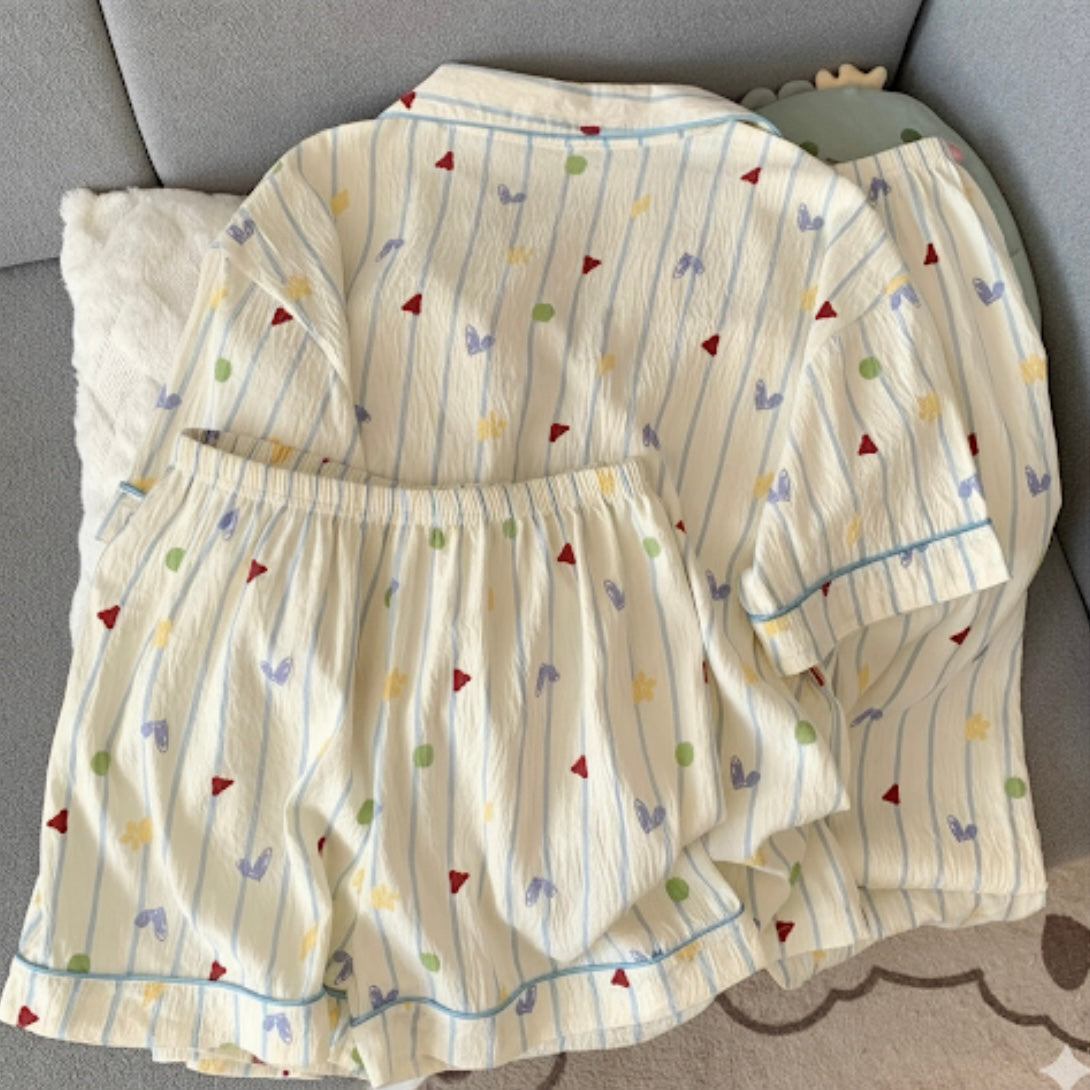 Meow Hearts Padded Nightsuit - 3pc Set