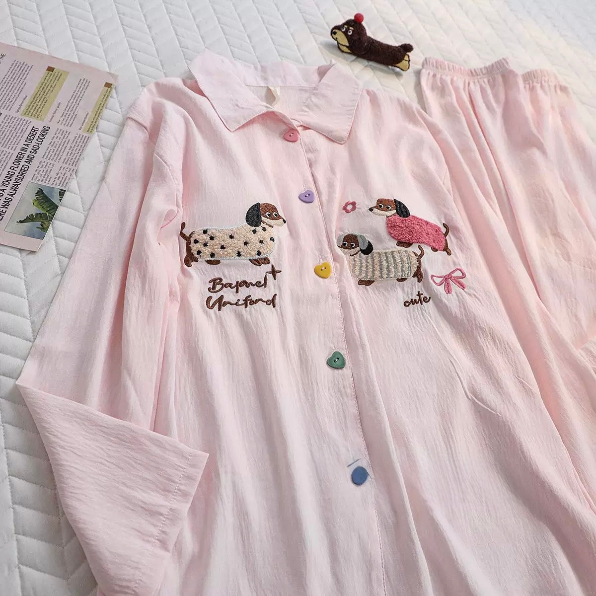 Blush Pup Padded Nightsuit Set