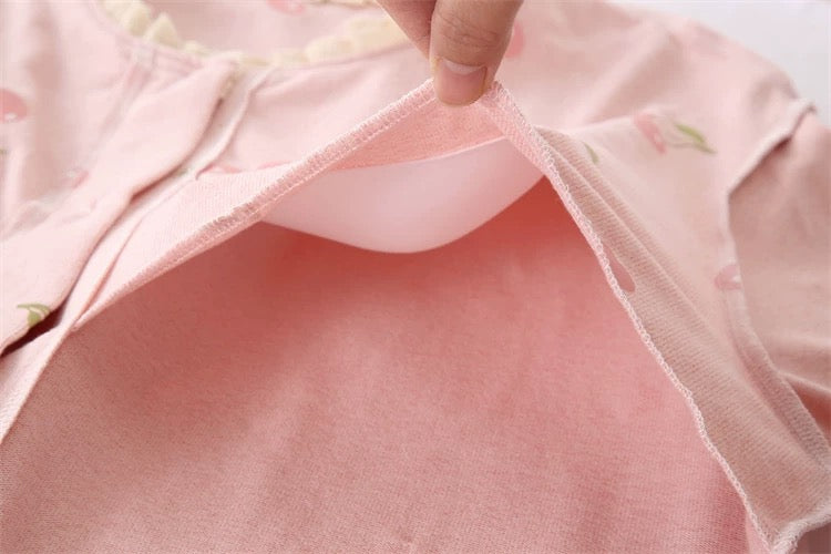 Lace & Cherry Dreams Padded Nightsuit Set