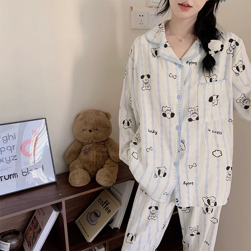 Cloud Bone Doodle Padded Nightsuit Set