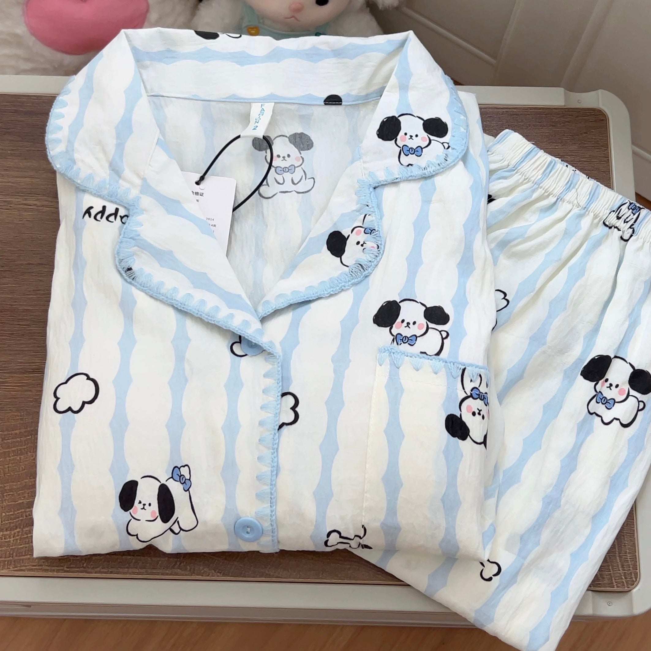 Cloud Bone Doodle Padded Nightsuit Set