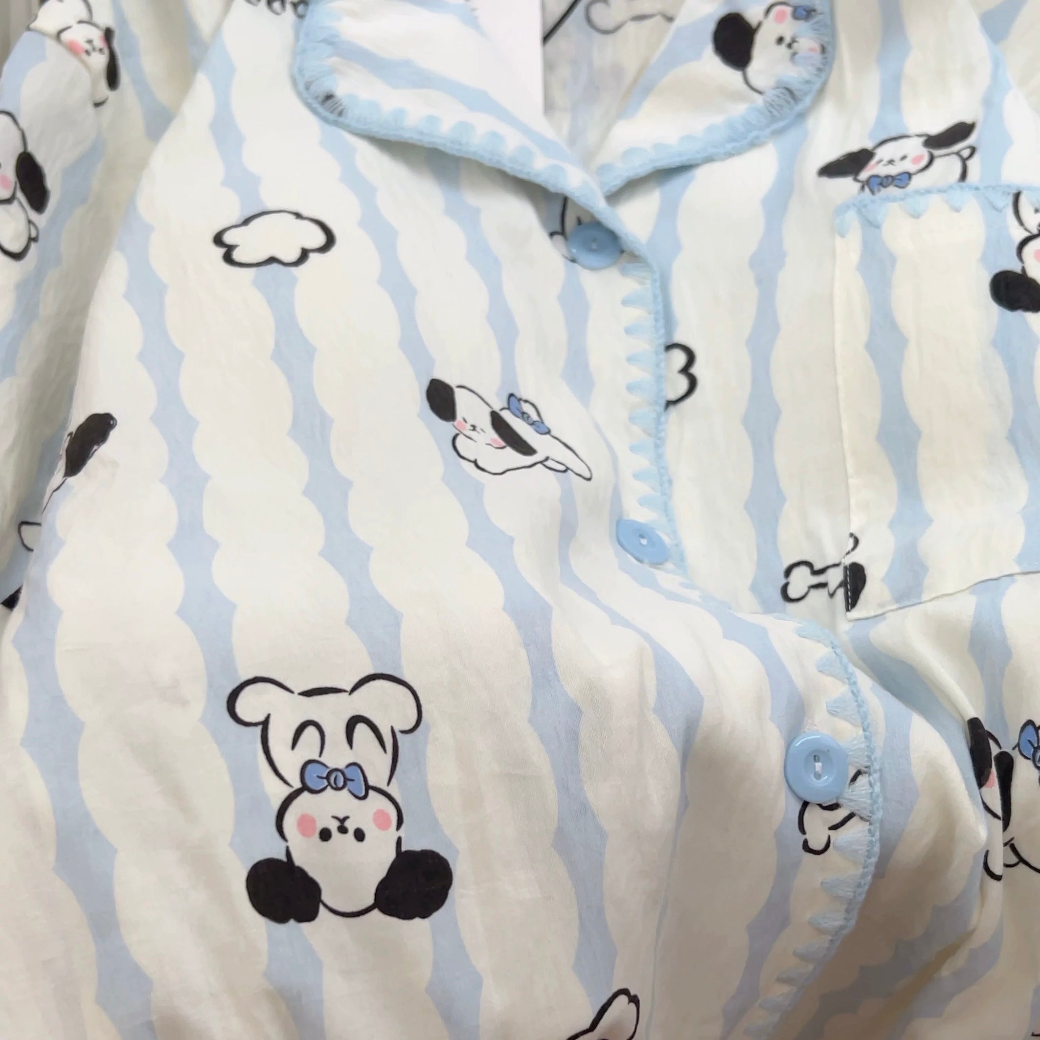 Cloud Bone Doodle Padded Nightsuit Set