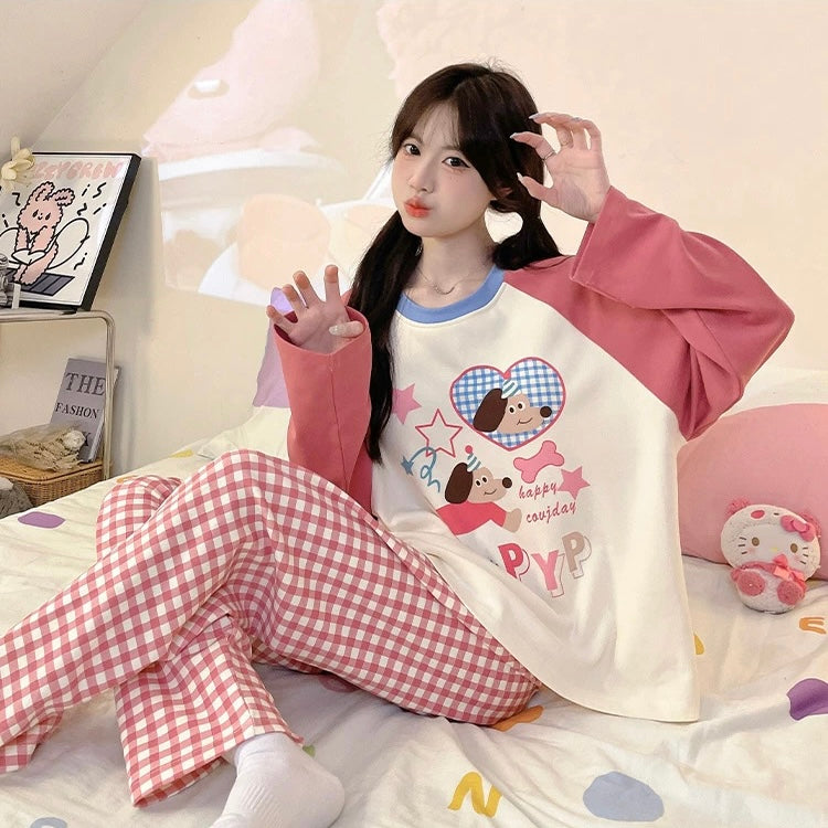 Pawberry Checks Padded Nightsuit Set