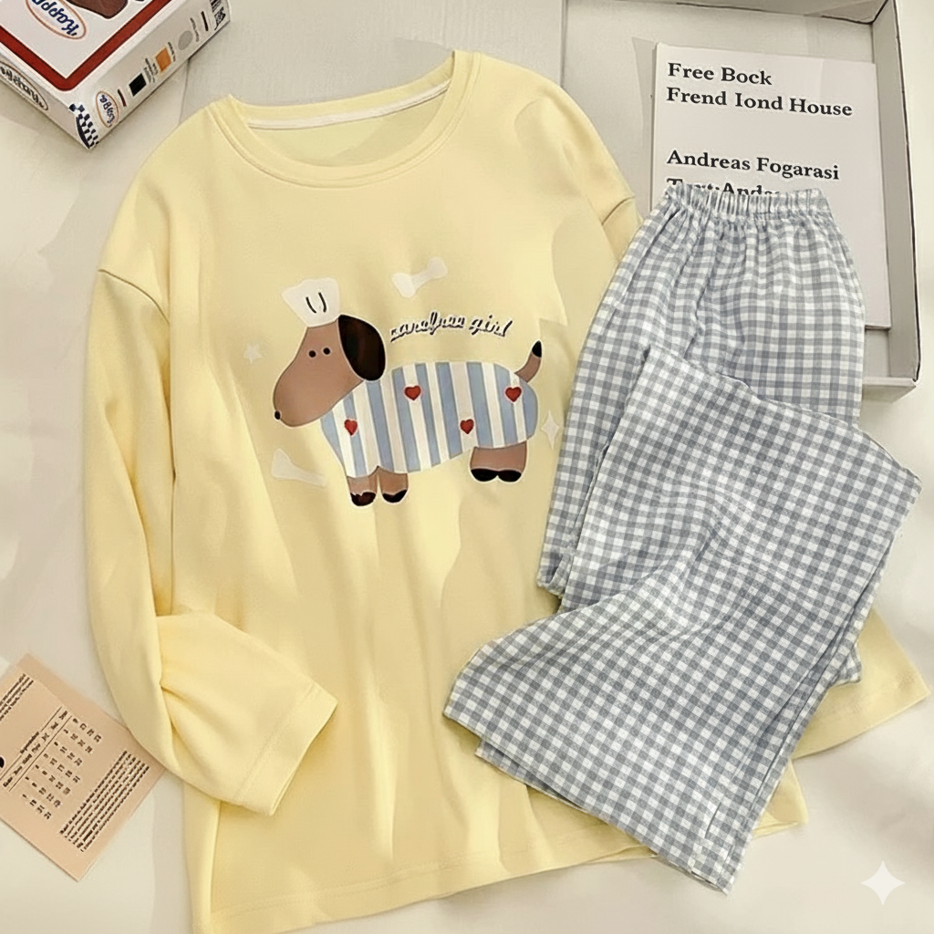 Buttercup Plaid Padded Nightsuit Set