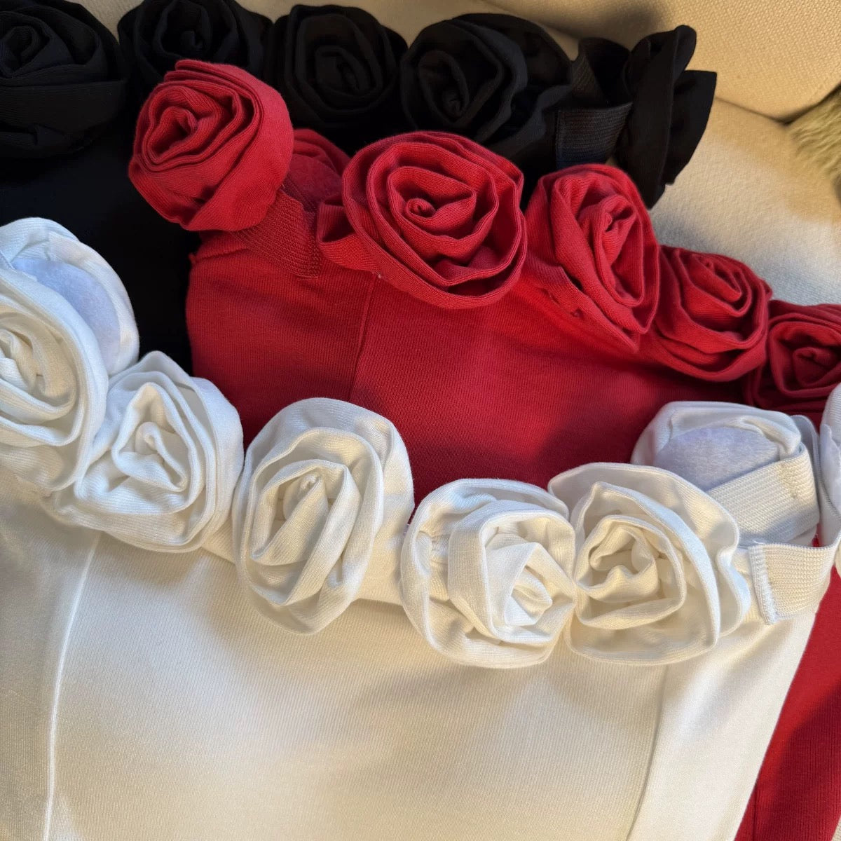 3D Rose Luxe Built-In Bra Top